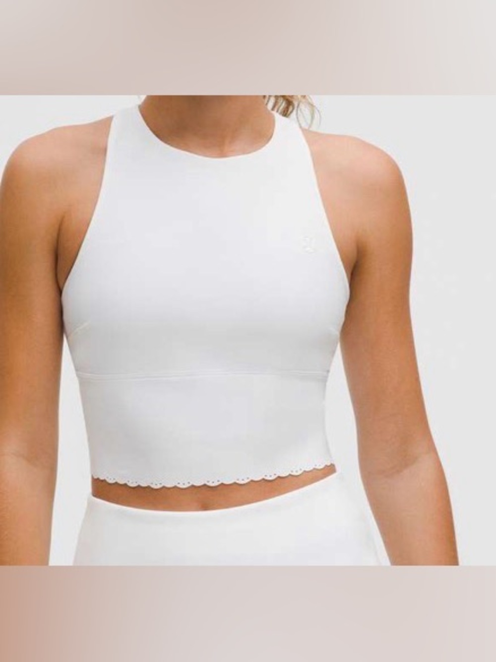 Lululemon Scallop-Hem High-Neck Tennis Tank Top *Medium Support, B/C Cup
White - Picture 2 of 11
